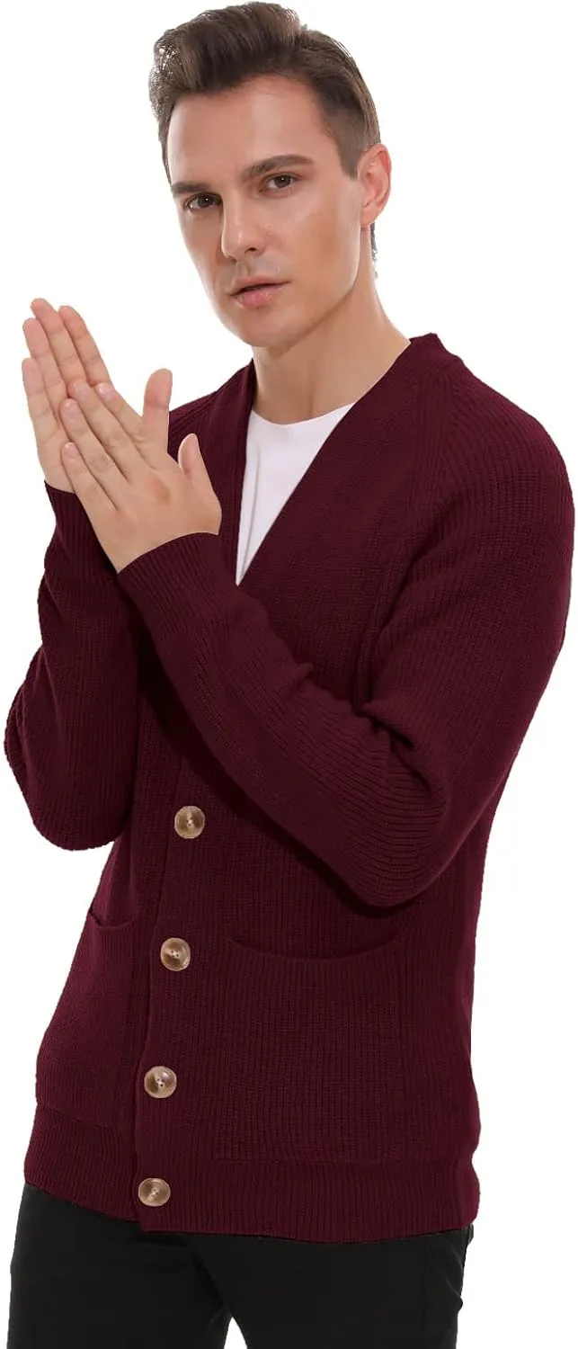 Sailwind Men's Long-Sleeve Cardigan Sweater Soft Cable Knit Sweater for Men