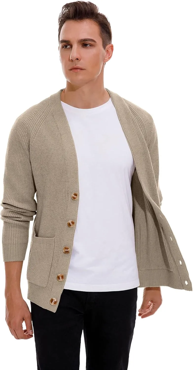 Sailwind Men's Long-Sleeve Cardigan Sweater Soft Cable Knit Sweater for Men