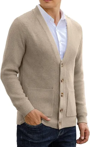 Sailwind Men's Long-Sleeve Cardigan Sweater Soft Cable Knit Sweater for Men