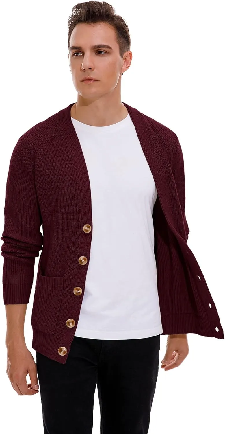 Sailwind Men's Long-Sleeve Cardigan Sweater Soft Cable Knit Sweater for Men