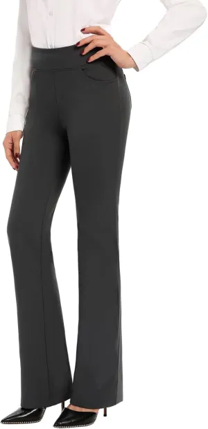 SEVEGO 29"/31"/33"/35" Inseam Women's Bootcut Yoga Dress Pants High Waist Stretch Work Pants Petite, Regular, Long, Tall