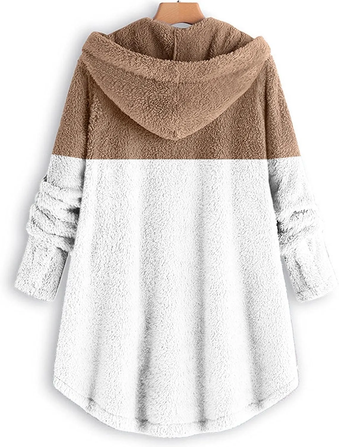 SHAOBGE Front Coat Women's Spliced Button Pocket Split Fashion Casual Long Sleeve Plush Coat Women plus Size Coats