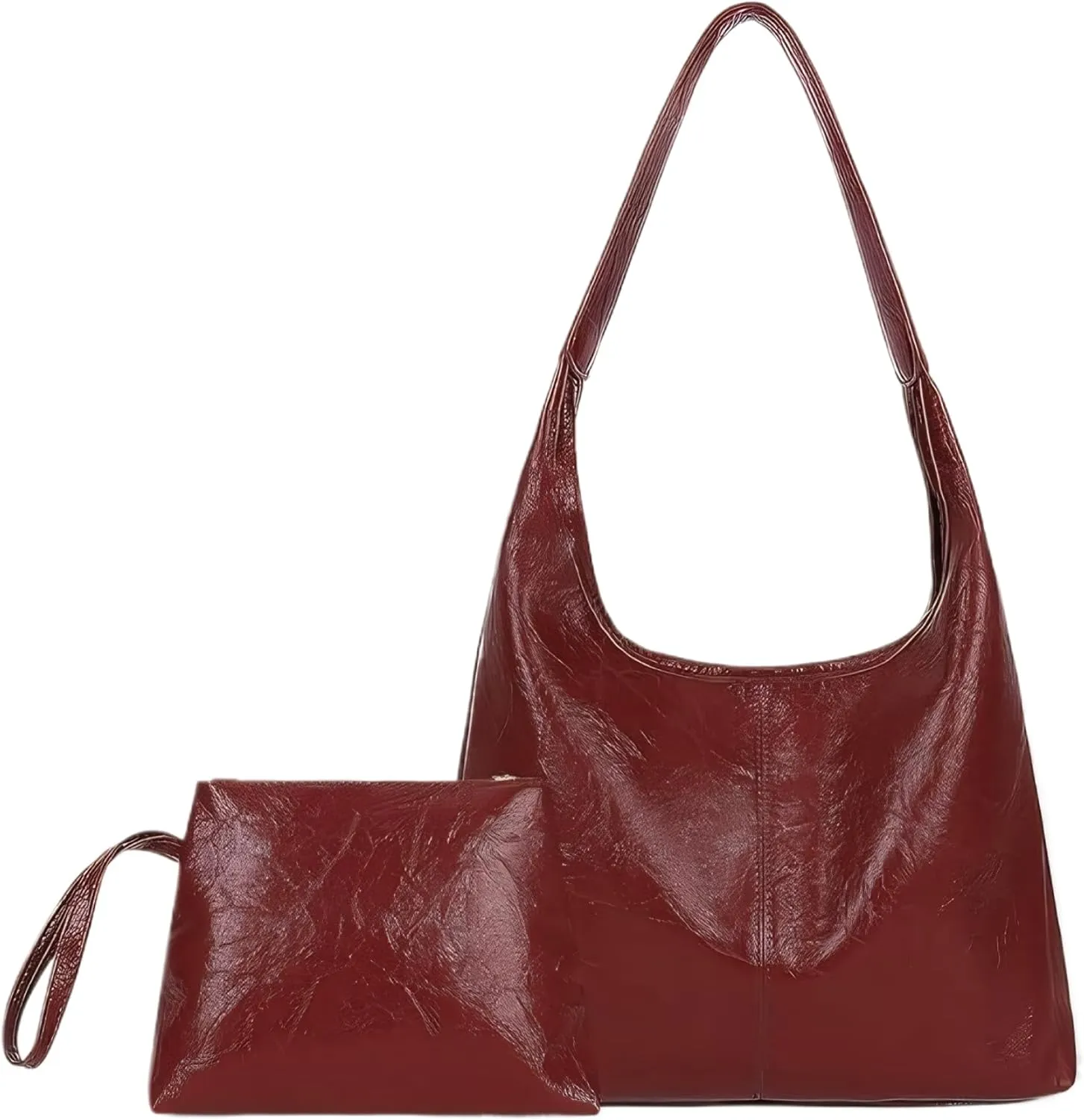 Shoulder Bag for Women Beige White Large Capacity Leather Tote Bag with Magnetic Clasp Retro & Stylish Easy Matching Bucket Bags for Women Shoulder Bag Leather Tote Bag for Women Leather Bag for WOM