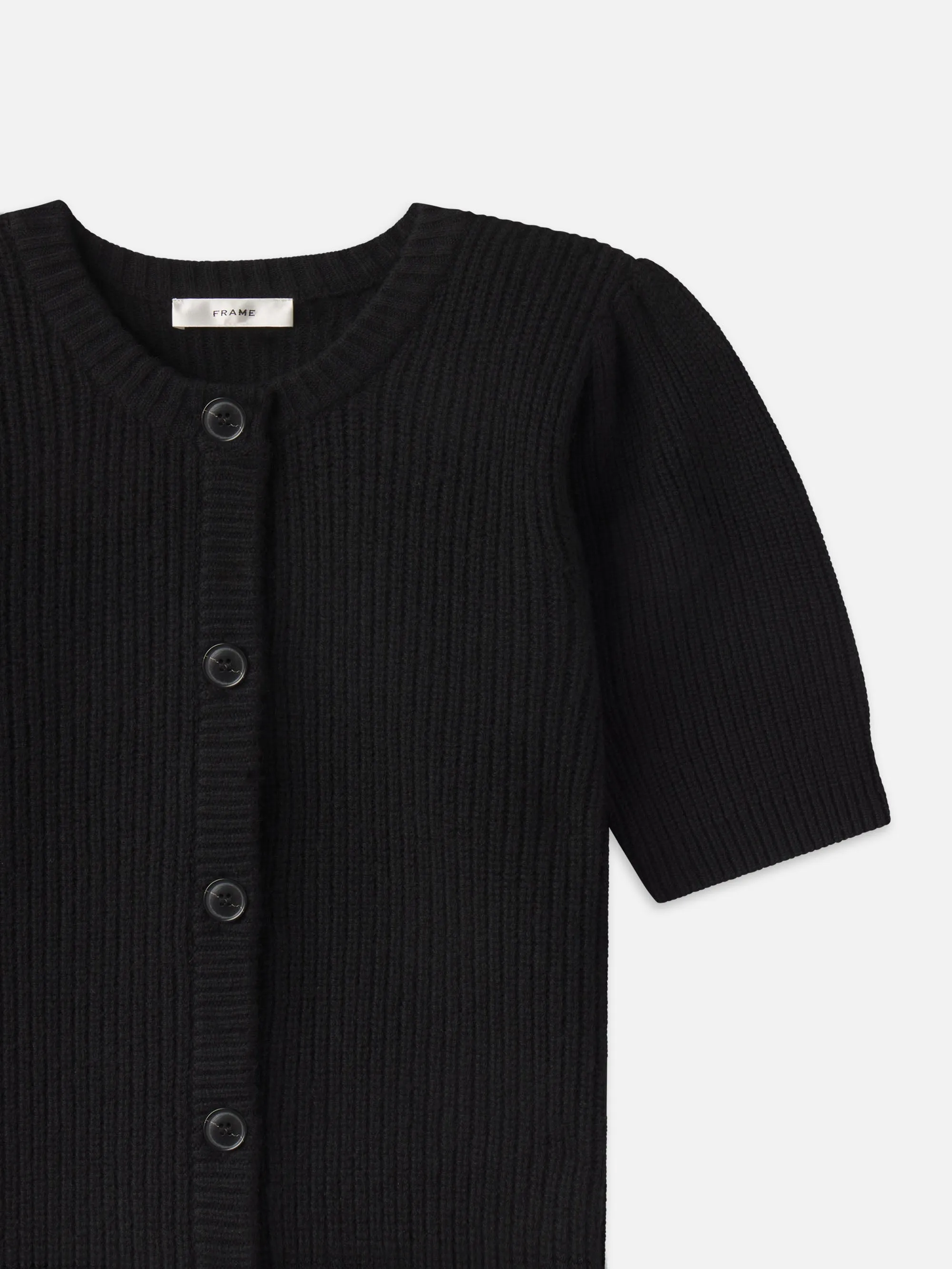 Shrunken Short Sleeve Cardi -- Black