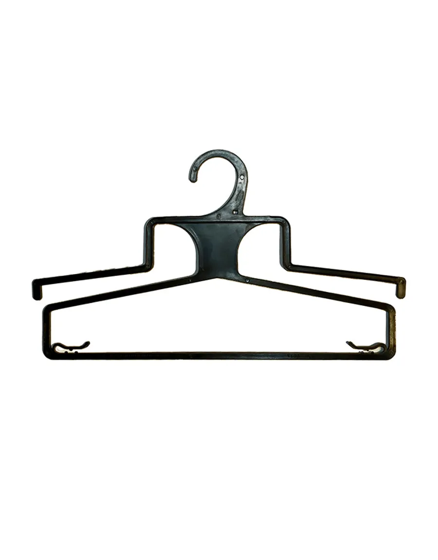 Solid Plastic Durable Hanger For Coats/ Clothes Multiple Purpose Crf G 37-Black