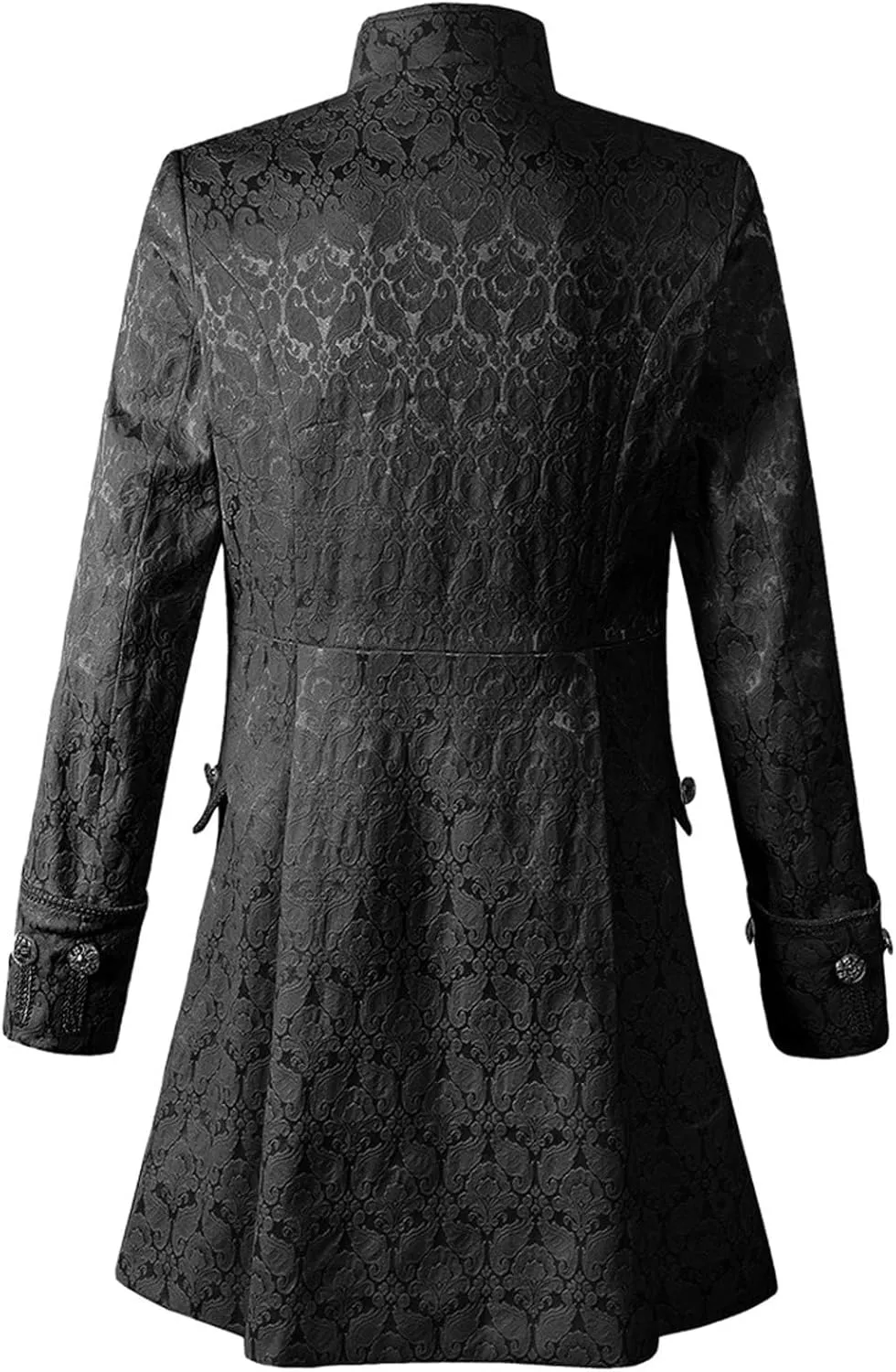 Steampunk Jacket Men Vintage Gothic Tailcoat Victorian Coat Medieval Stand Collar Court Double Breasted Trench Coats