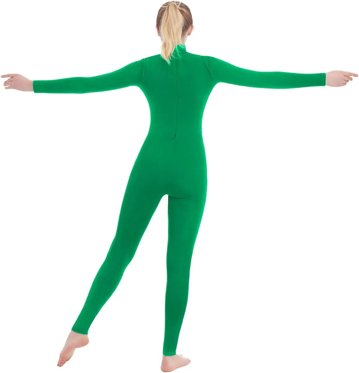 SUPRNOWA Full Body Unitard Turtleneck Spandex Footed/Footless Long Sleeve Unisex