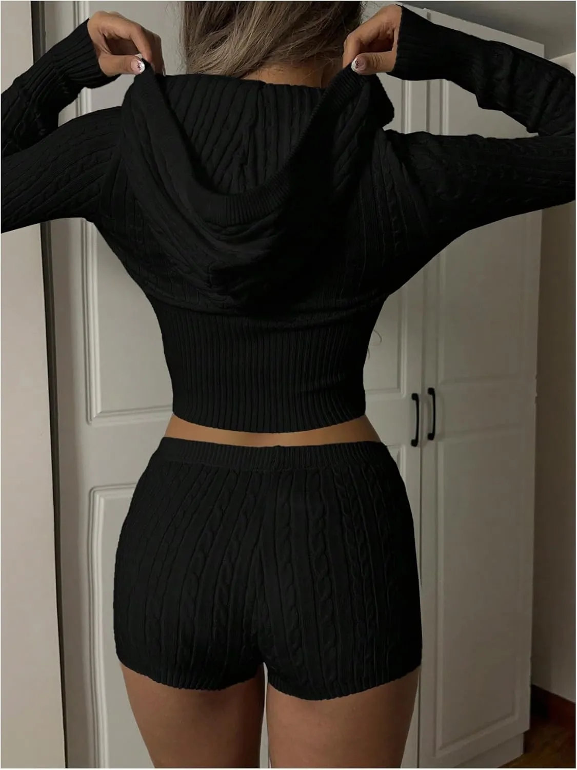 SweatyRocks Women's Low Rise Y2K Ribbed Sweater Shorts Slim Fit Casual Lounge Shorts