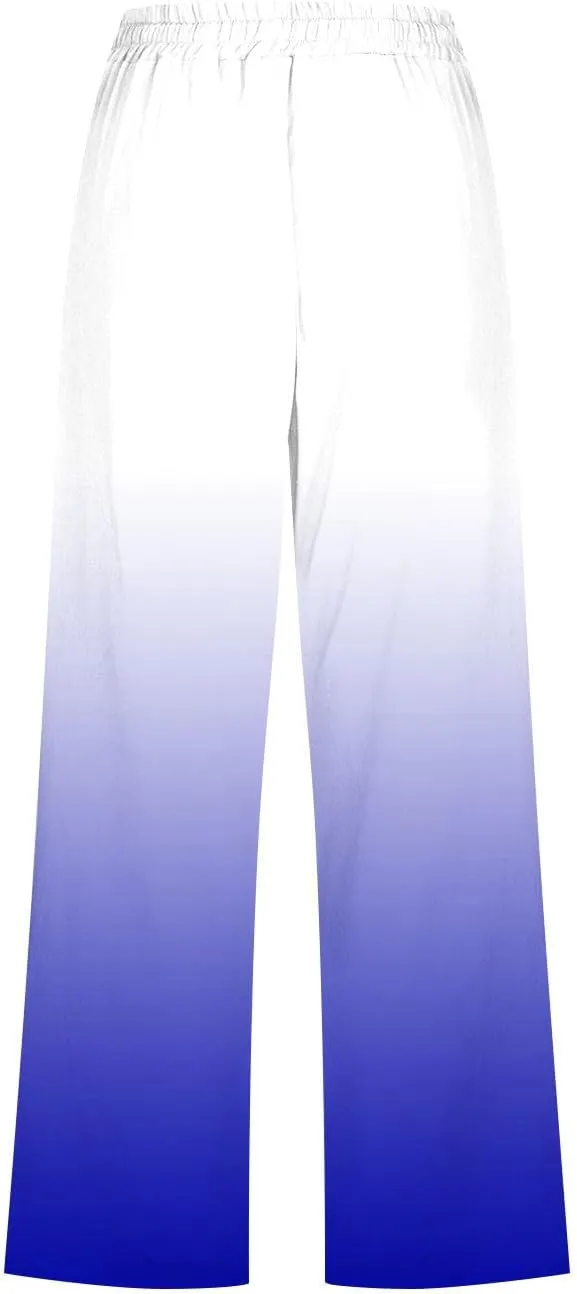 TARIENDY Plus Size Capris for Women Women's high Waist Boho Capris Summer Straight Leg Outfits Elastic Drawstring Pants