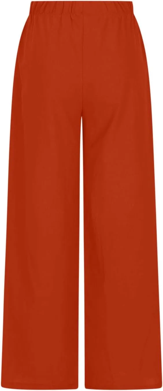 TARIENDY Womens Palazzo Pants Drawstring Elastic Waist Casual Wide Leg Trousers High Waisted Beach Pants with Pockets 2025