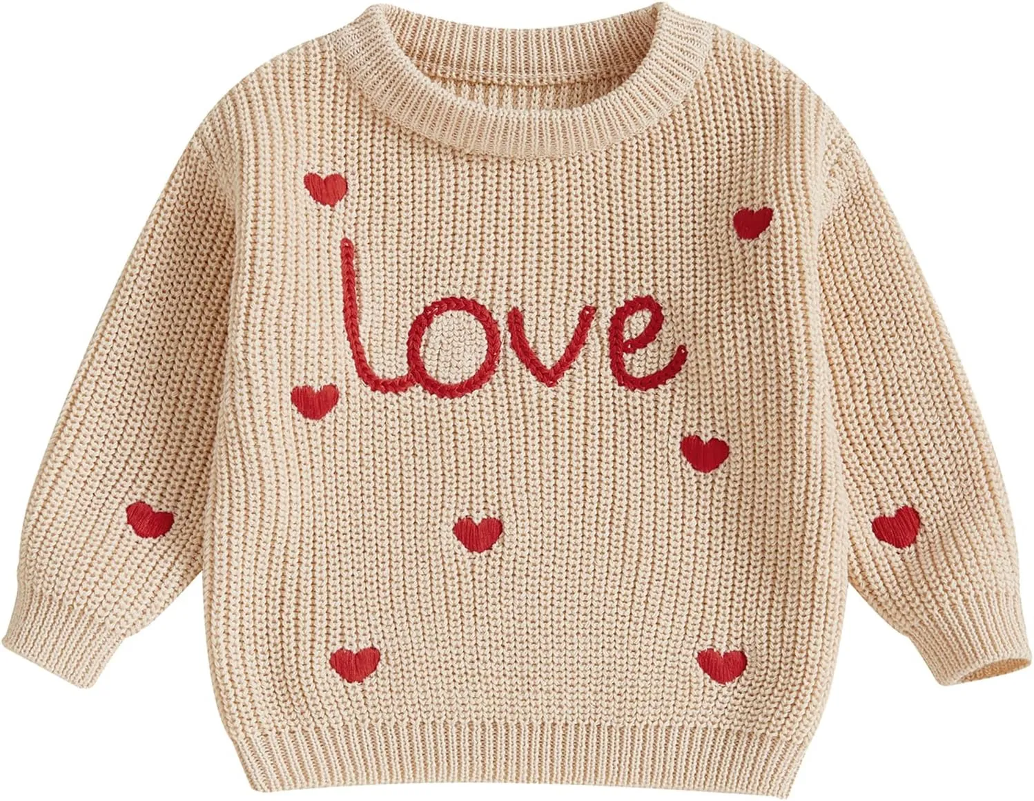 Toddler Baby Boy Girl Heart Knit Sweater Kids Infant Newborn Outfit