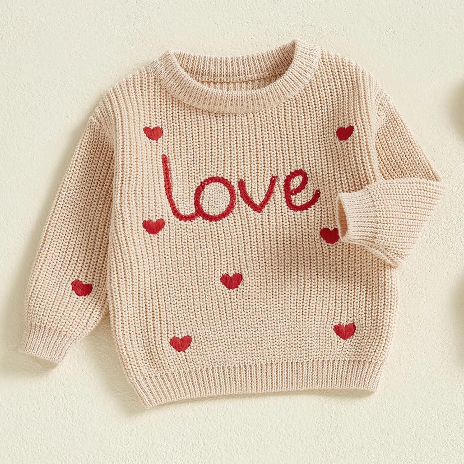 Toddler Baby Boy Girl Heart Knit Sweater Kids Infant Newborn Outfit