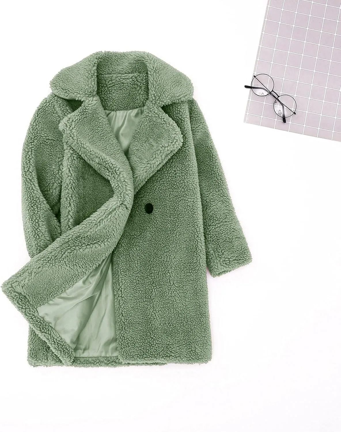 Toddler Baby Girls Duffle Overcoat Winter Fleece Sherpa Jacket Windproof Thick Cardigan Trench Lapel Parka Coat for Kids