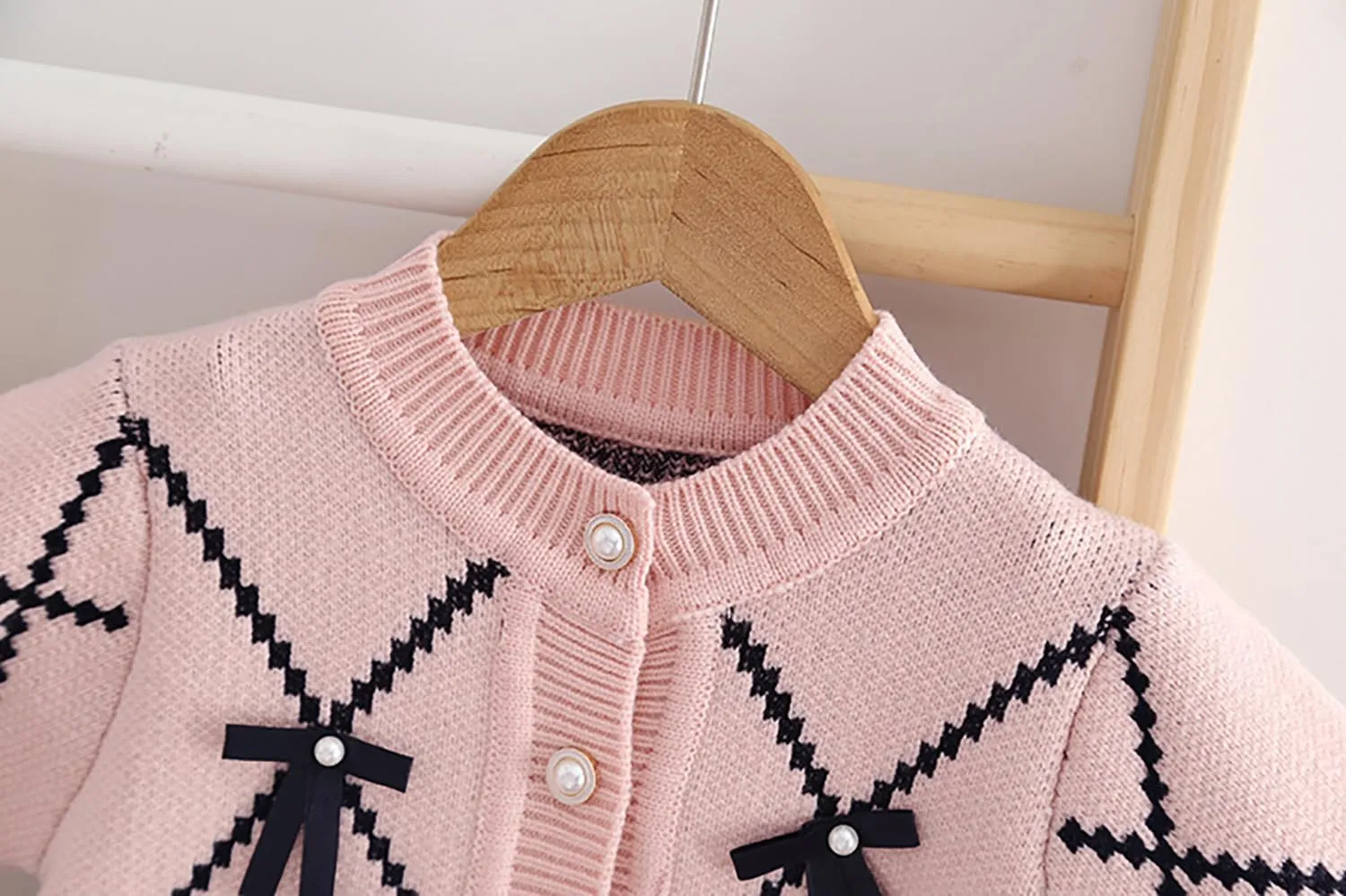 Toddler Girls Cardigan Sweater Button Knit Sweater Kids Bowknot Size 2-7T