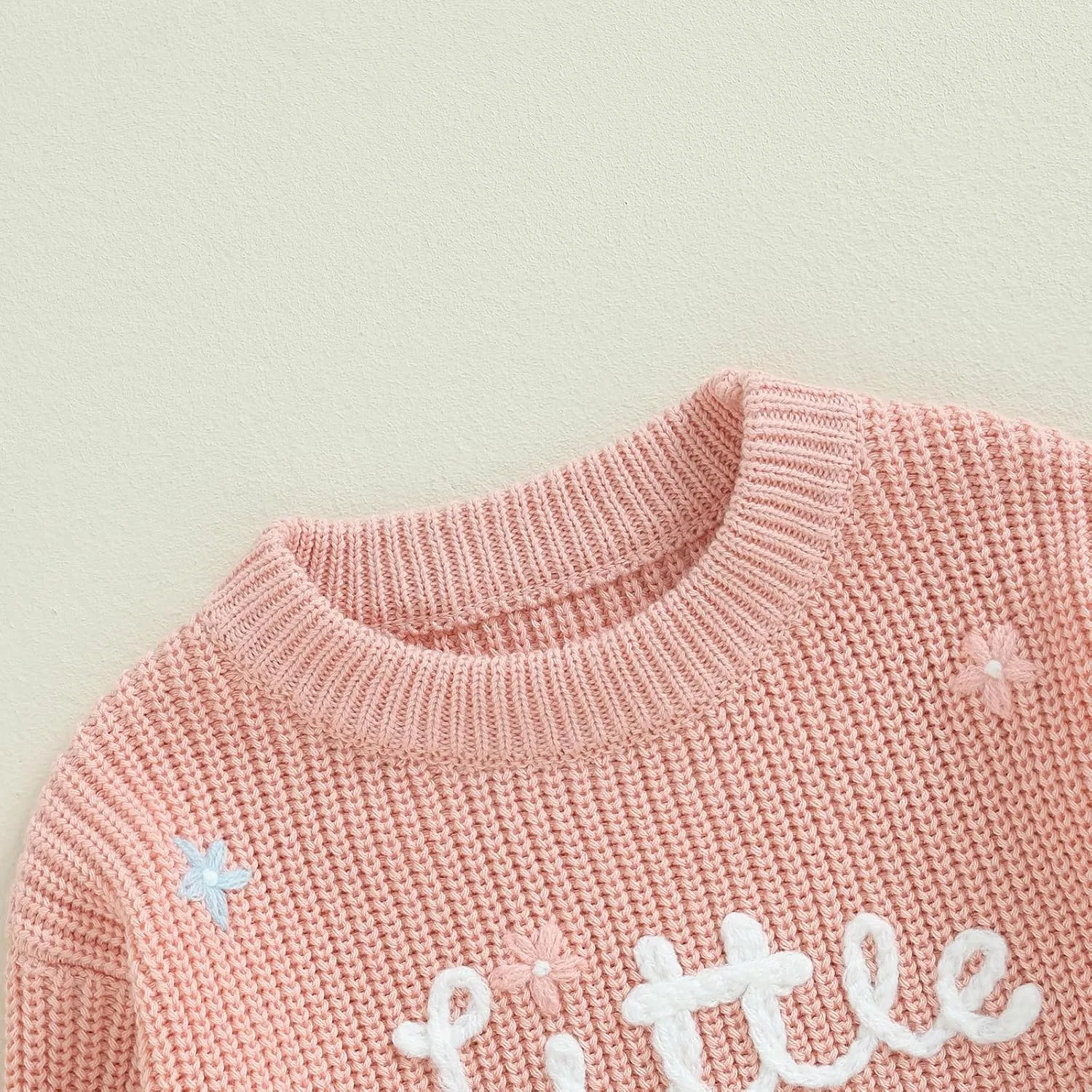 Toddler Infant Baby Girl Knit Sweater Big Sister Little Sister Matching Outfits Long Sleeve Pullover Sweatshirt