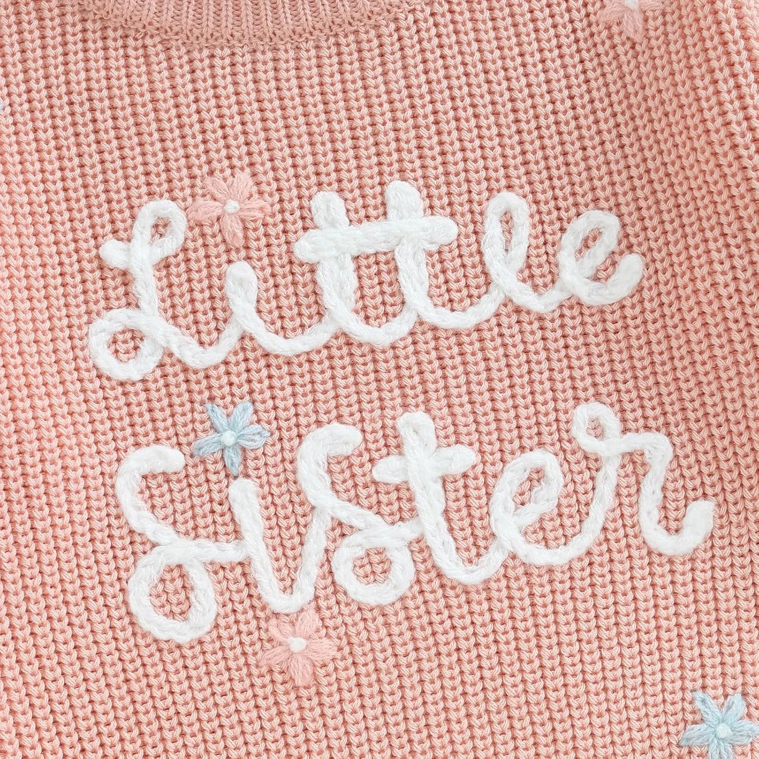 Toddler Infant Baby Girl Knit Sweater Big Sister Little Sister Matching Outfits Long Sleeve Pullover Sweatshirt