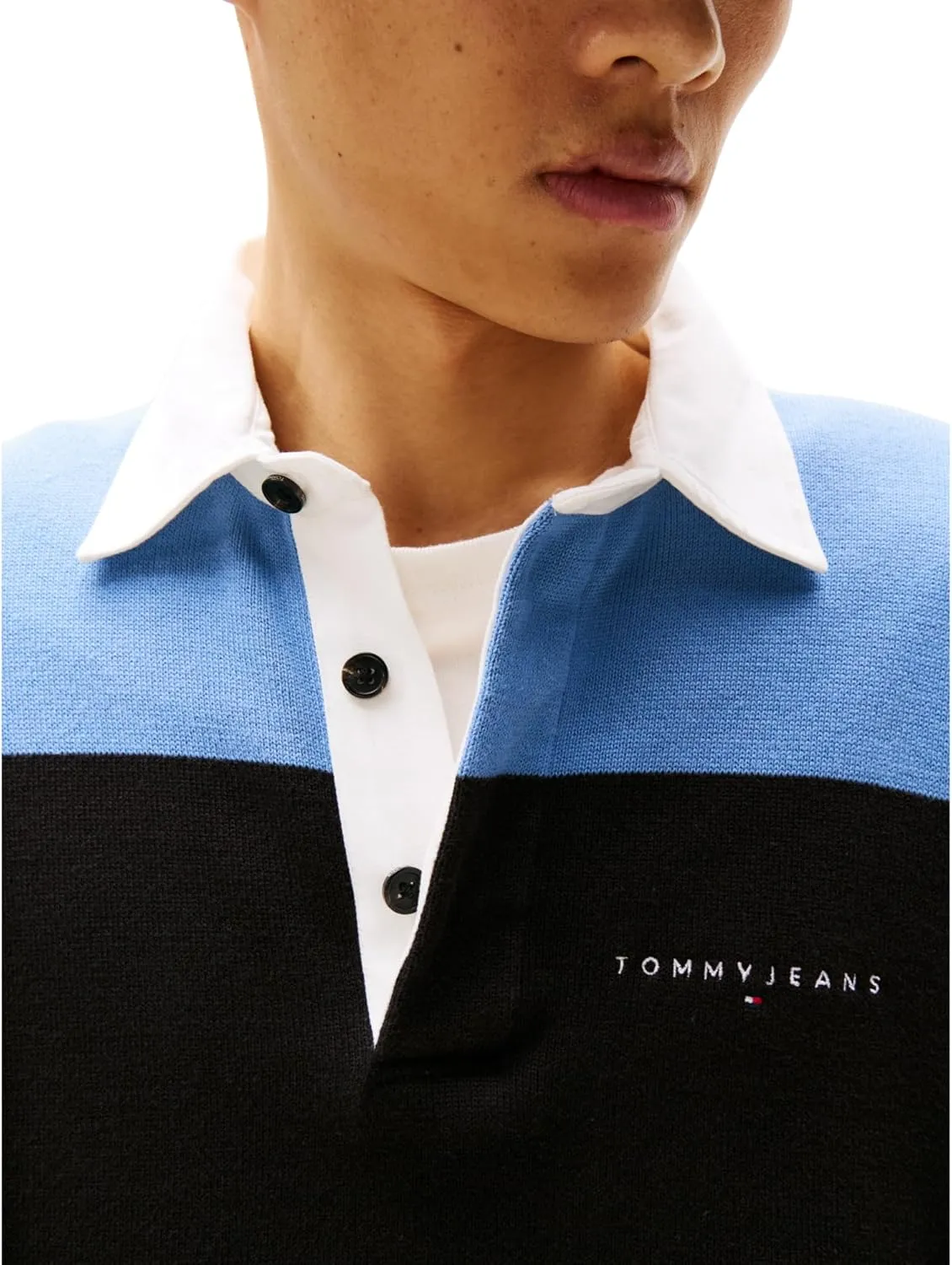Tommy Jeans Men's Striped Rugby Sweater Polo Shirt