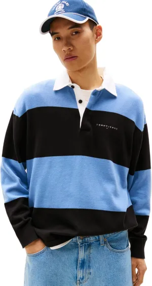 Tommy Jeans Men's Striped Rugby Sweater Polo Shirt