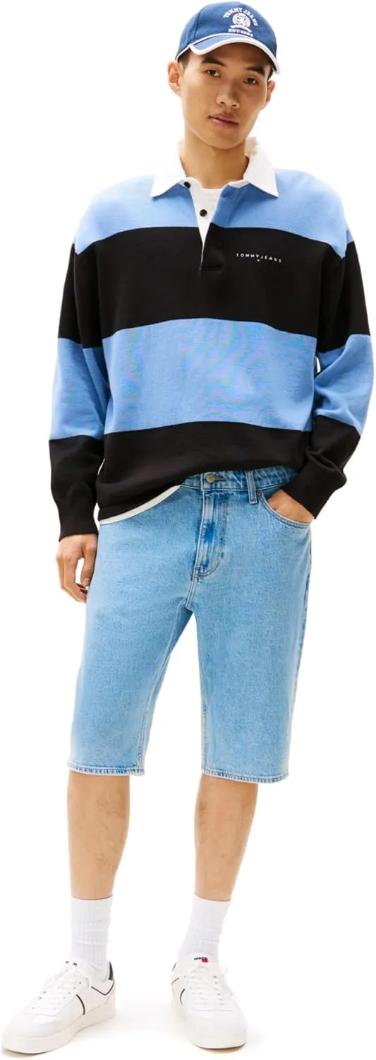 Tommy Jeans Men's Striped Rugby Sweater Polo Shirt