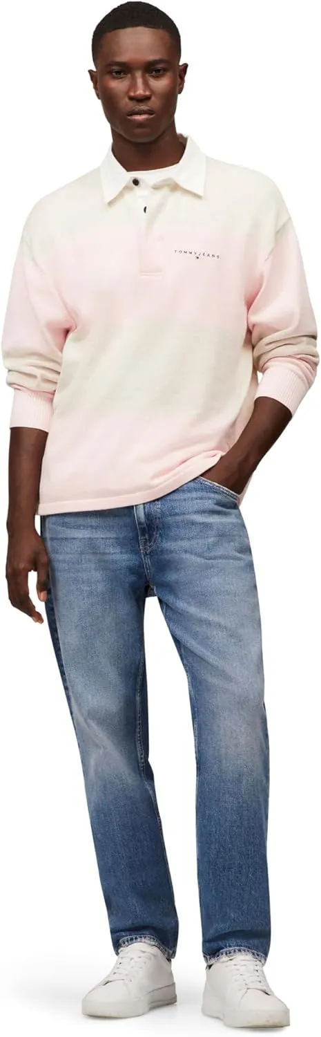 Tommy Jeans Men's Striped Rugby Sweater Polo Shirt