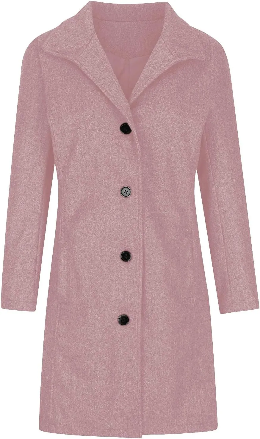 Trench Coat for Women 2024 Casual Lapel Single Breasted Pea Coat Trendy Winter Warm Wool Coats Mid-Long Overcoat