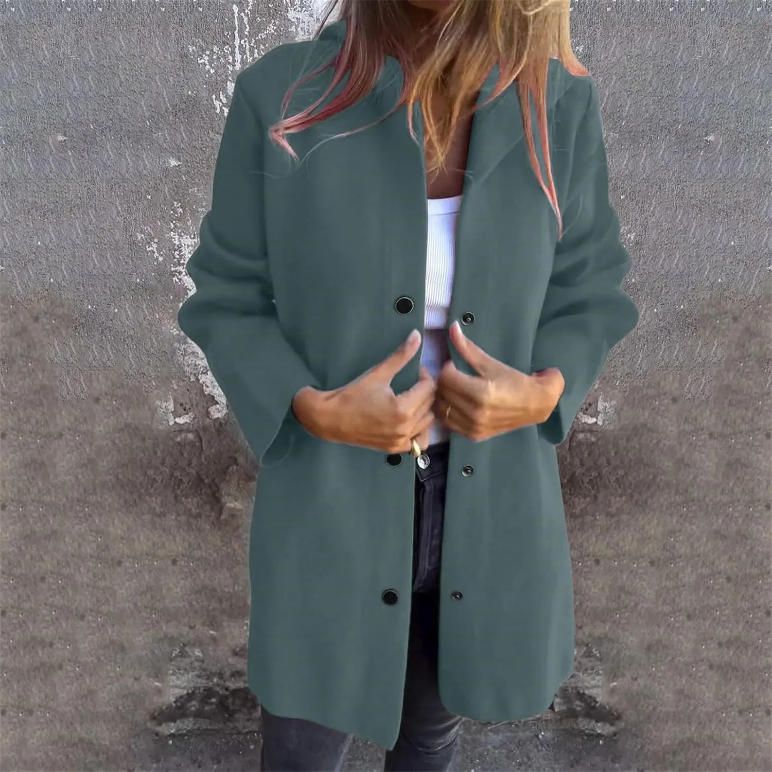 Trench Coat Women Dressy Casual Single Breasted Anoraks Hooded Jacket Lapel Neck Long Sleeve Coat Fall Winter Outwear