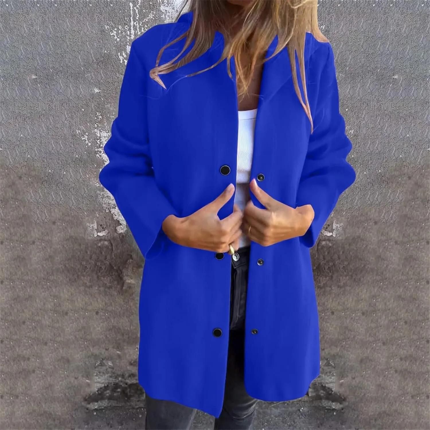 Trench Coat Women Dressy Casual Single Breasted Anoraks Hooded Jacket Lapel Neck Long Sleeve Coat Fall Winter Outwear