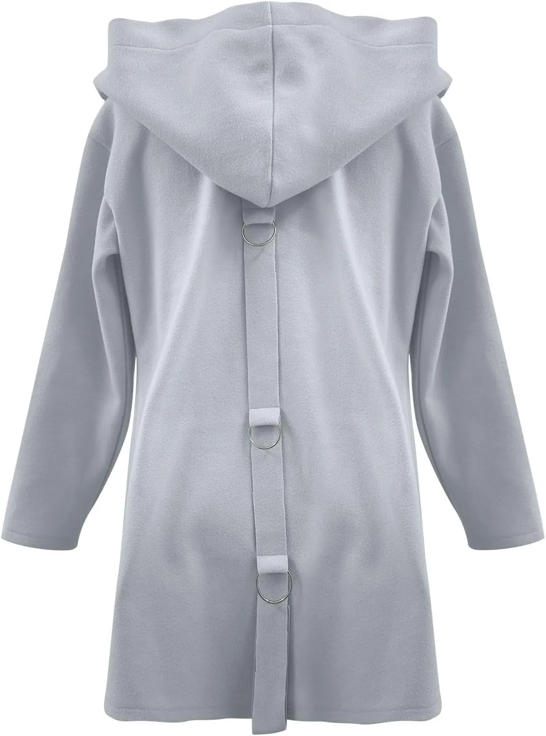Trench Coat Women Dressy Casual Single Breasted Anoraks Hooded Jacket Lapel Neck Long Sleeve Coat Fall Winter Outwear