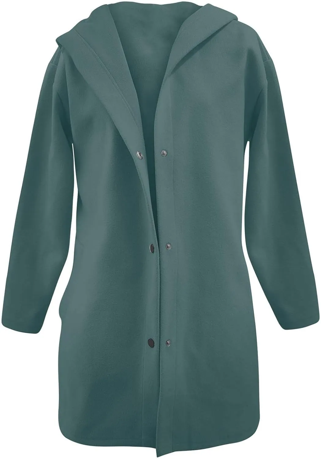 Trench Coat Women Dressy Casual Single Breasted Anoraks Hooded Jacket Lapel Neck Long Sleeve Coat Fall Winter Outwear