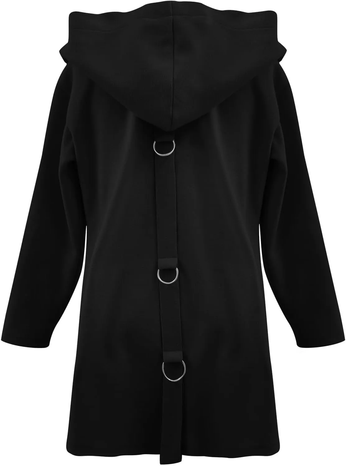 Trench Coat Women Dressy Casual Single Breasted Anoraks Hooded Jacket Lapel Neck Long Sleeve Coat Fall Winter Outwear