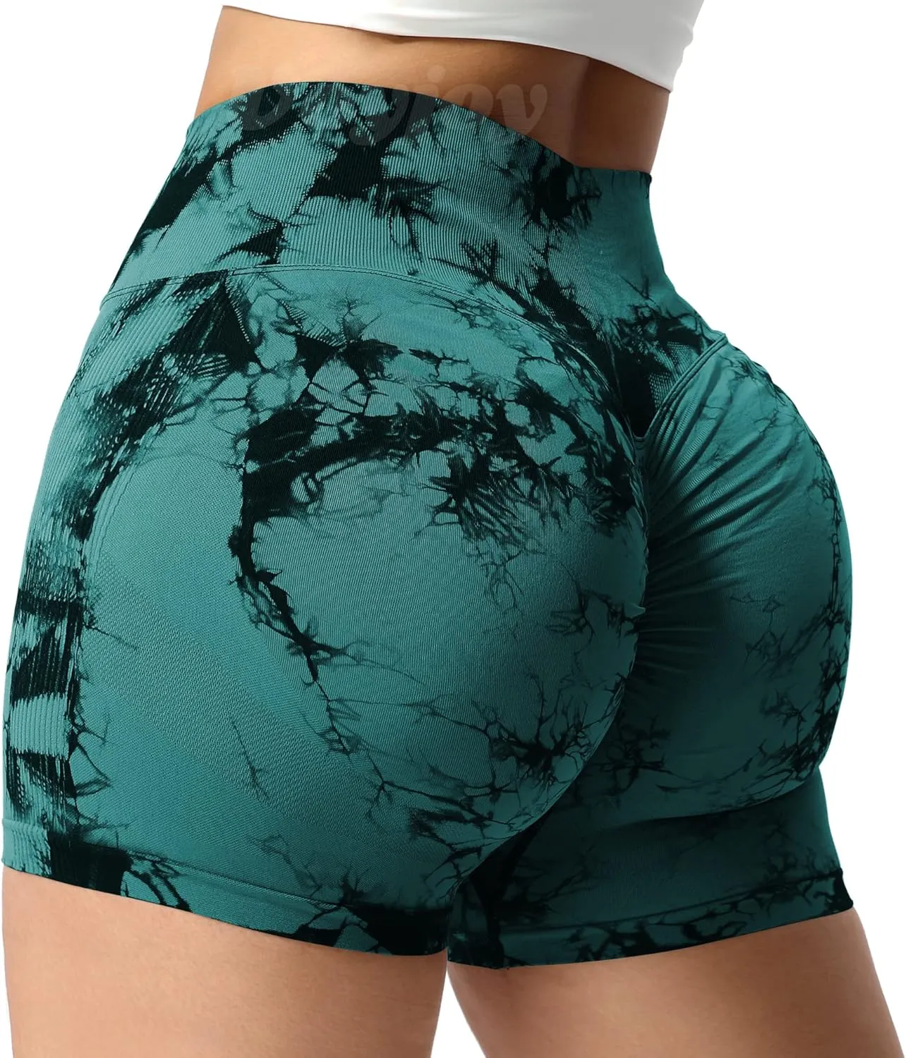 VOYJOY Women Workout Shorts 3.6" Scrunch Butt Lifting Gym Seamless Yoga Biker Shorts