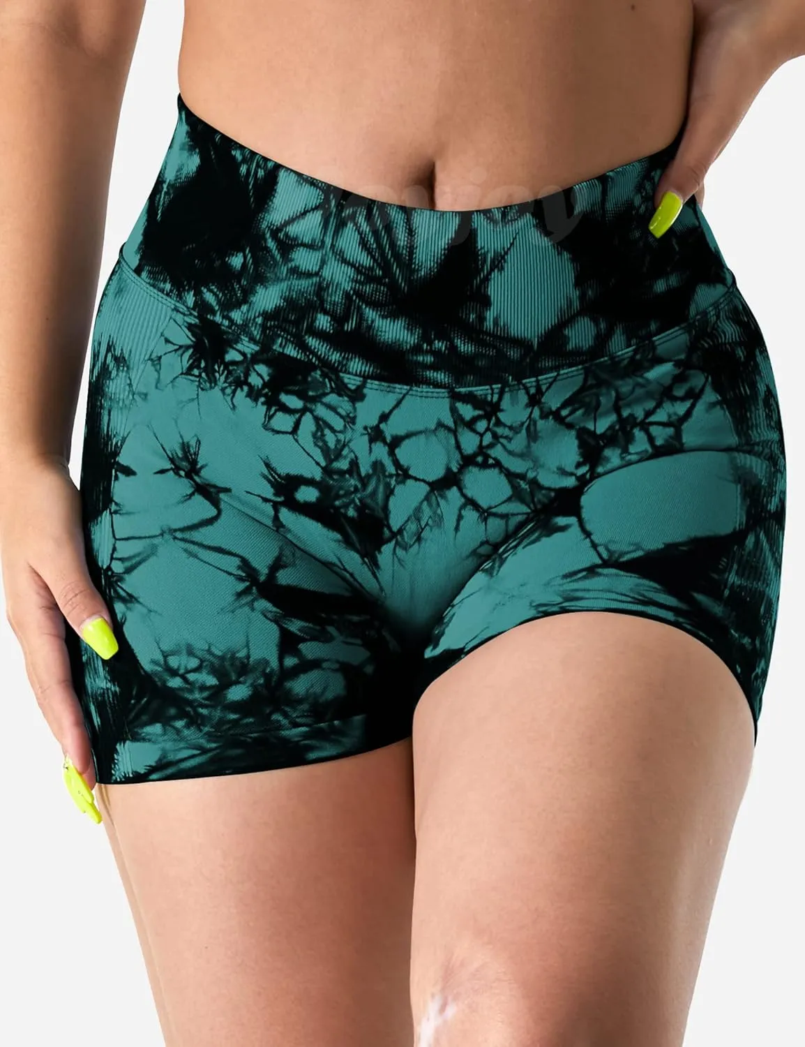 VOYJOY Women Workout Shorts 3.6" Scrunch Butt Lifting Gym Seamless Yoga Biker Shorts