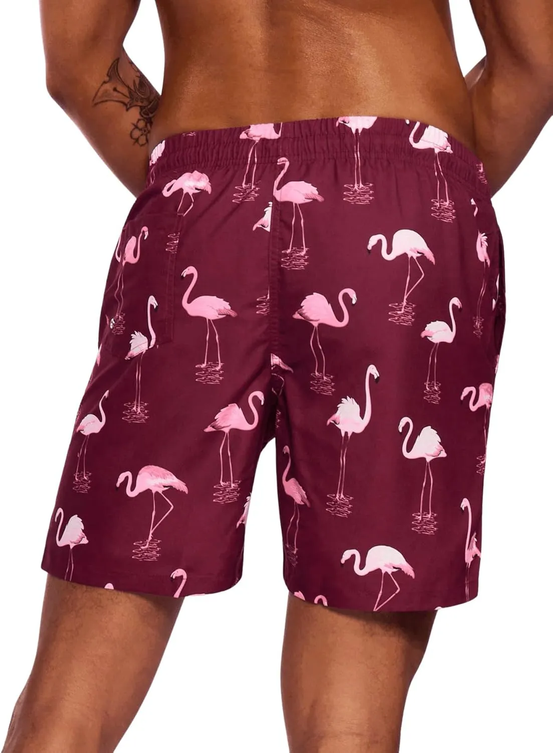 WDIRARA Men's Color Block Beach Shorts Summer Swim Shorts with Drawstring and Pockets