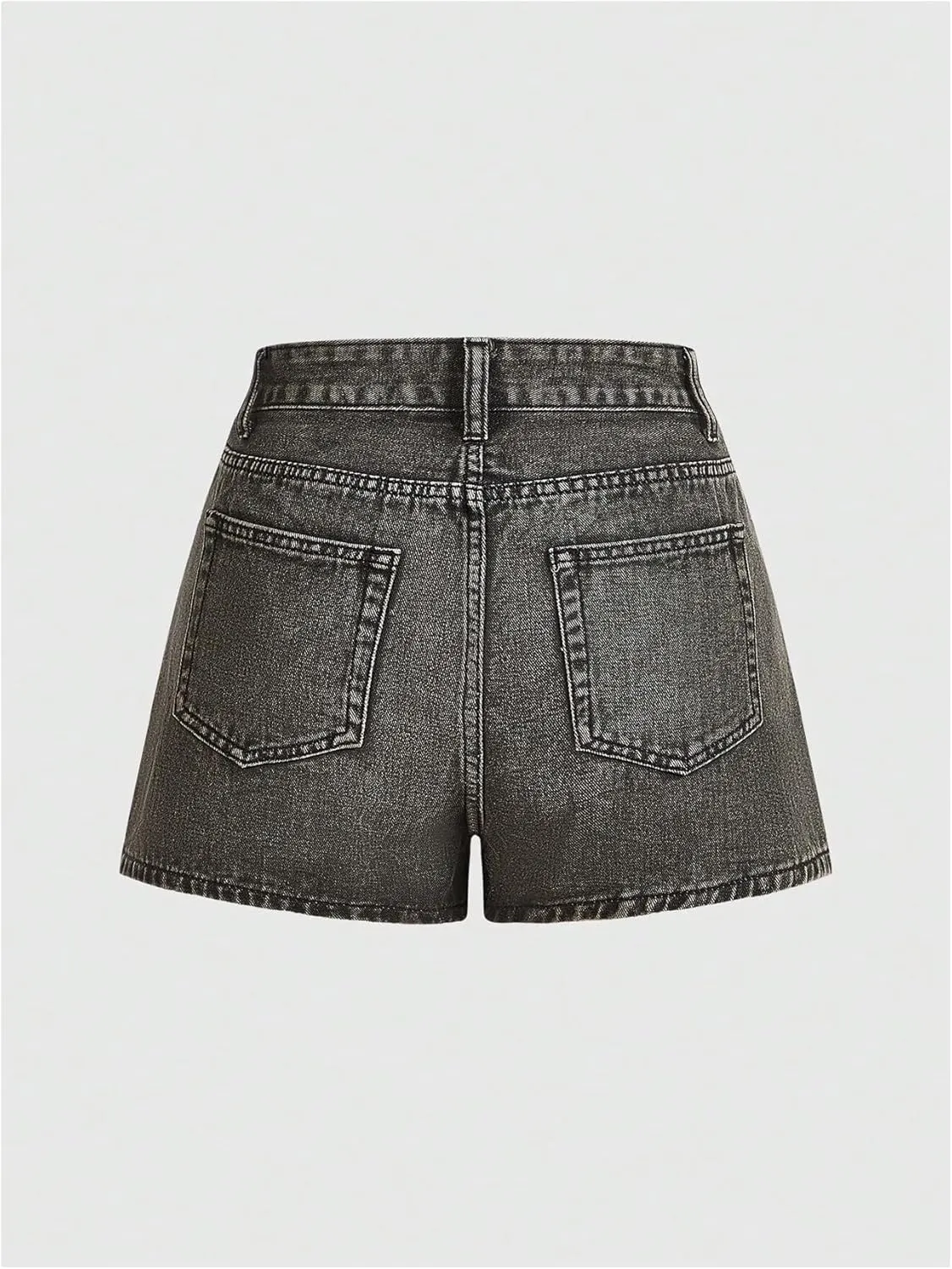 WDIRARA Women's Star Pattern Mini Denim Shorts Summer Y2K Bermuda Shorts with Pockets