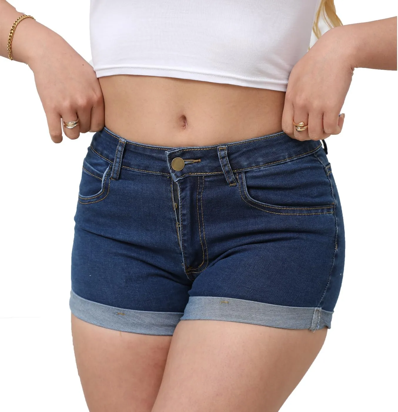 Weigou Women Jean Short Ripped Hot Shorts Comfy Stretchy Women Fringed Denim Shorts