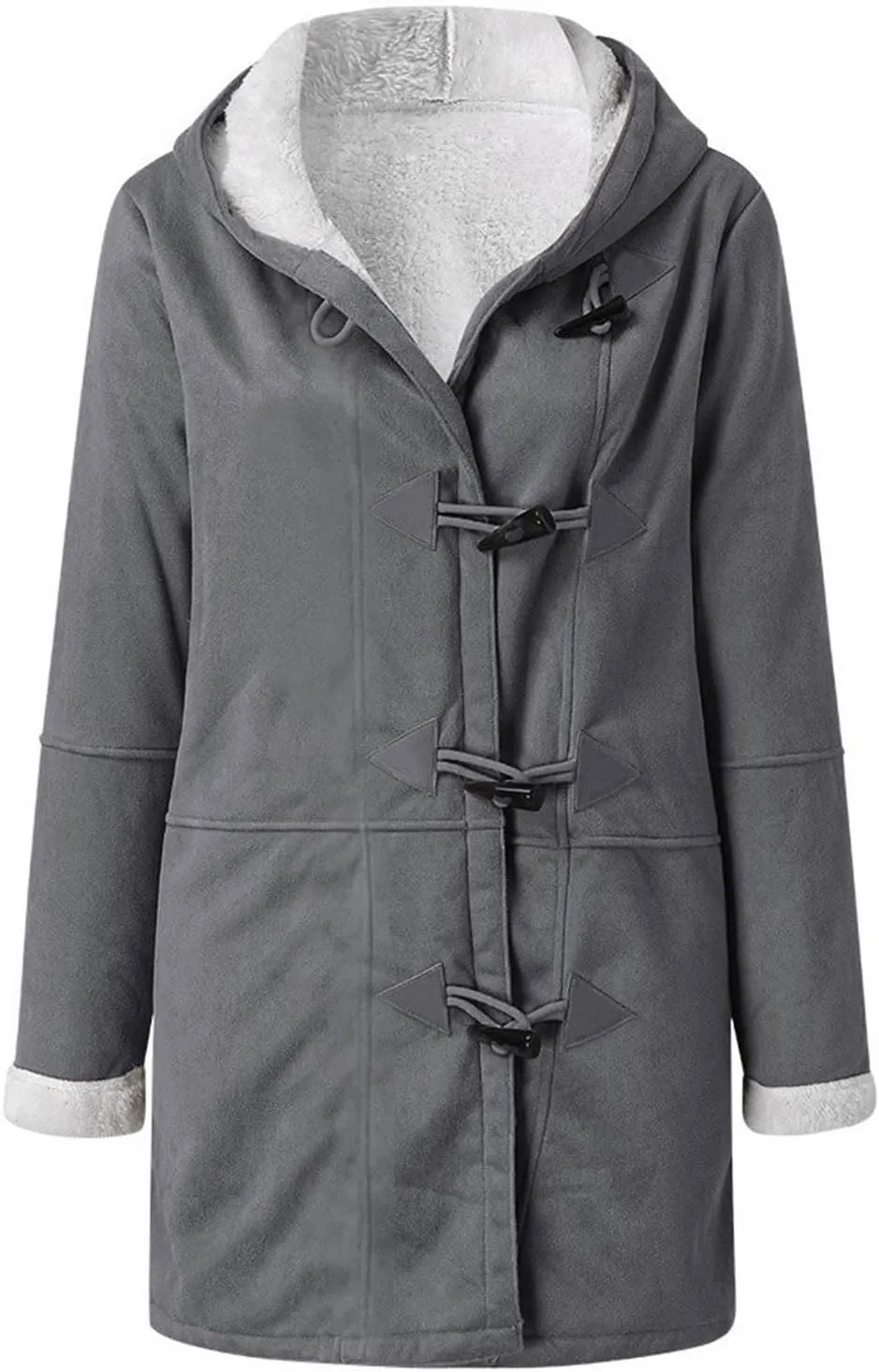 Winter Coat for Women 2023 Sherpa Lined Denim Coat Button Down Long Sleeve Lapel Collar Jacket Outerwear with Pockets