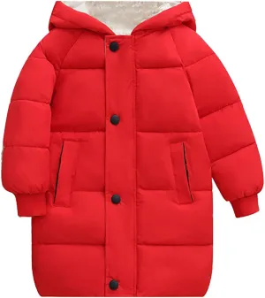 Winter Coats for Kids Girls Children's Down Padded Jacket Long Cotton Padded Jacket Baby Children's Toddler Trench Coat