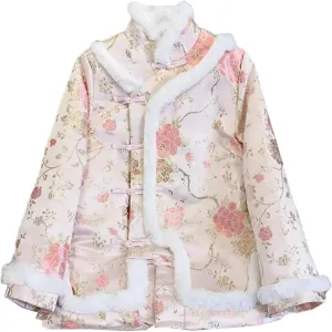 Women Chinese Style Cotton Padded Clothes Embroidered Coat Ethnic Button Fall Winter