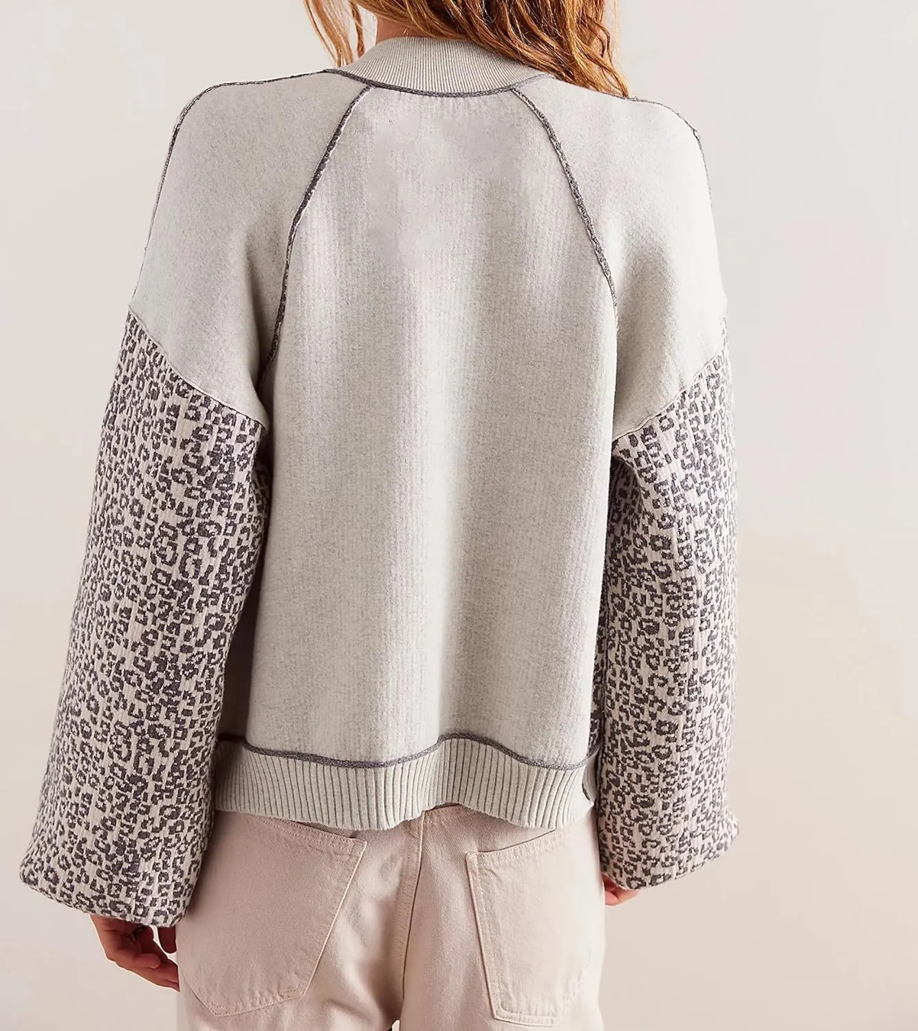 Women Leopard Print Cardigan Button Down Long Sleeve Cheetah Graphic Y2K Knit Open Front Sweater Coats