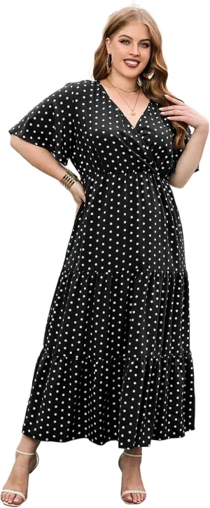 Women Plus Size Summer Maxi Dress - 2025 Boho Flowy Beach Dress for Garden Party, Vacation