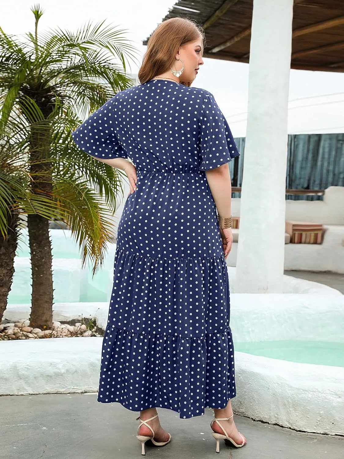 Women Plus Size Summer Maxi Dress - 2025 Boho Flowy Beach Dress for Garden Party, Vacation