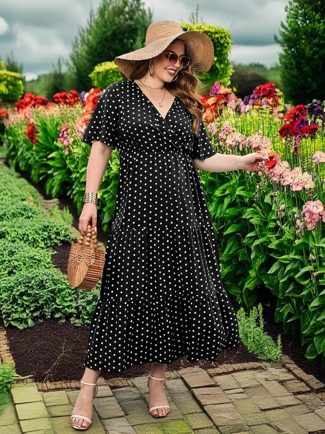 Women Plus Size Summer Maxi Dress - 2025 Boho Flowy Beach Dress for Garden Party, Vacation