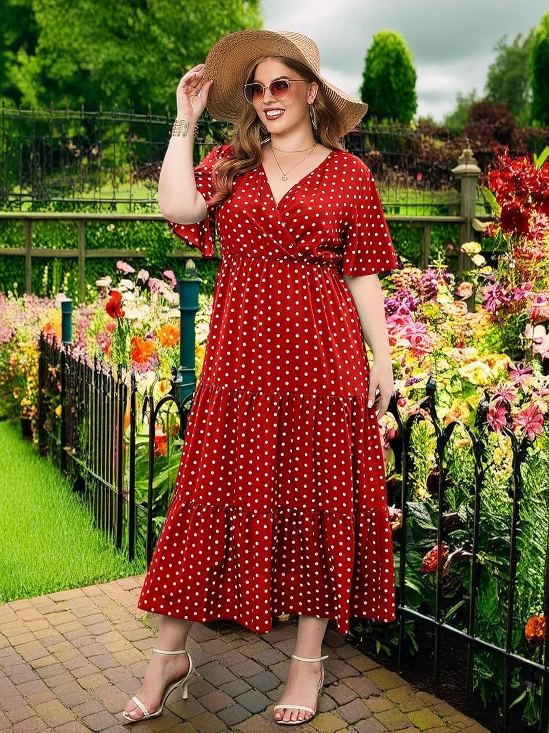 Women Plus Size Summer Maxi Dress - 2025 Boho Flowy Beach Dress for Garden Party, Vacation