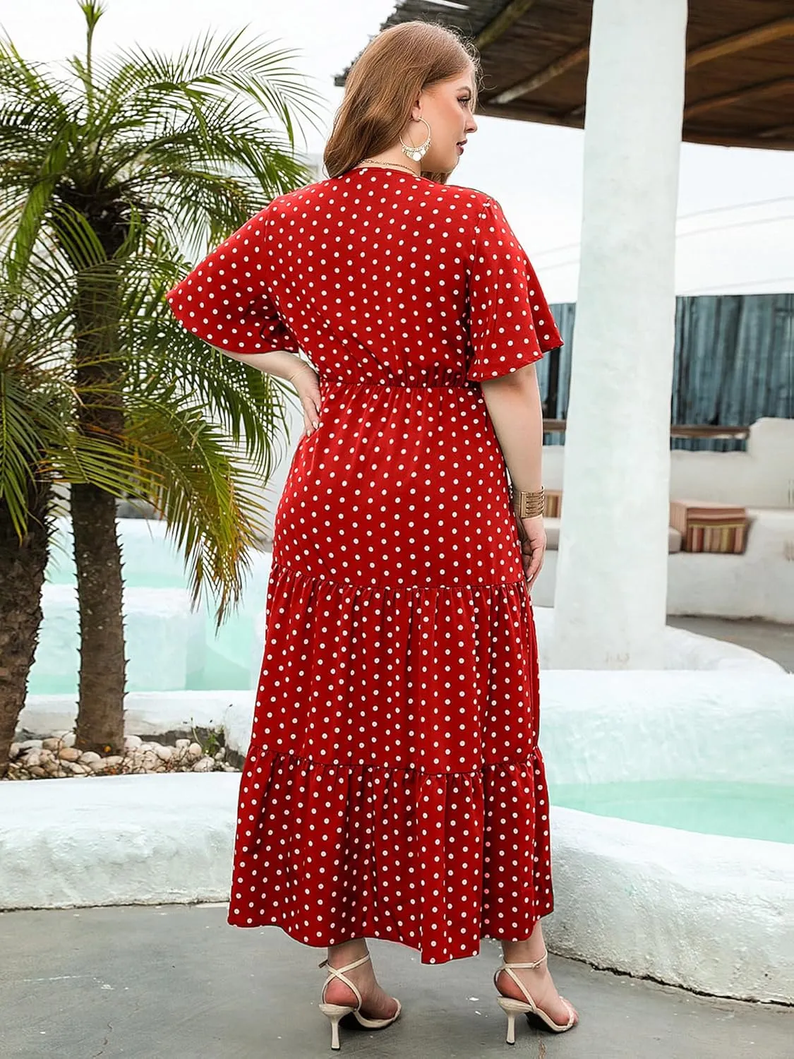 Women Plus Size Summer Maxi Dress - 2025 Boho Flowy Beach Dress for Garden Party, Vacation