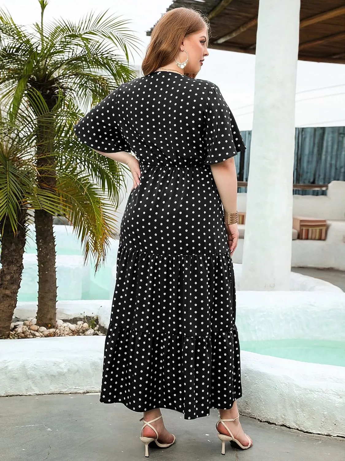 Women Plus Size Summer Maxi Dress - 2025 Boho Flowy Beach Dress for Garden Party, Vacation
