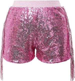 Women Shorts Tessel Sequin Sparkle Short Pants Ladies Birthday Party Shorts Halloween Clothes