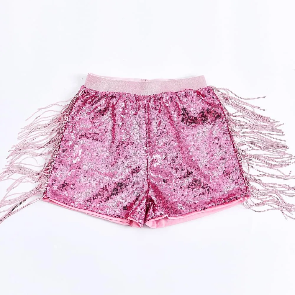 Women Shorts Tessel Sequin Sparkle Short Pants Ladies Birthday Party Shorts Halloween Clothes