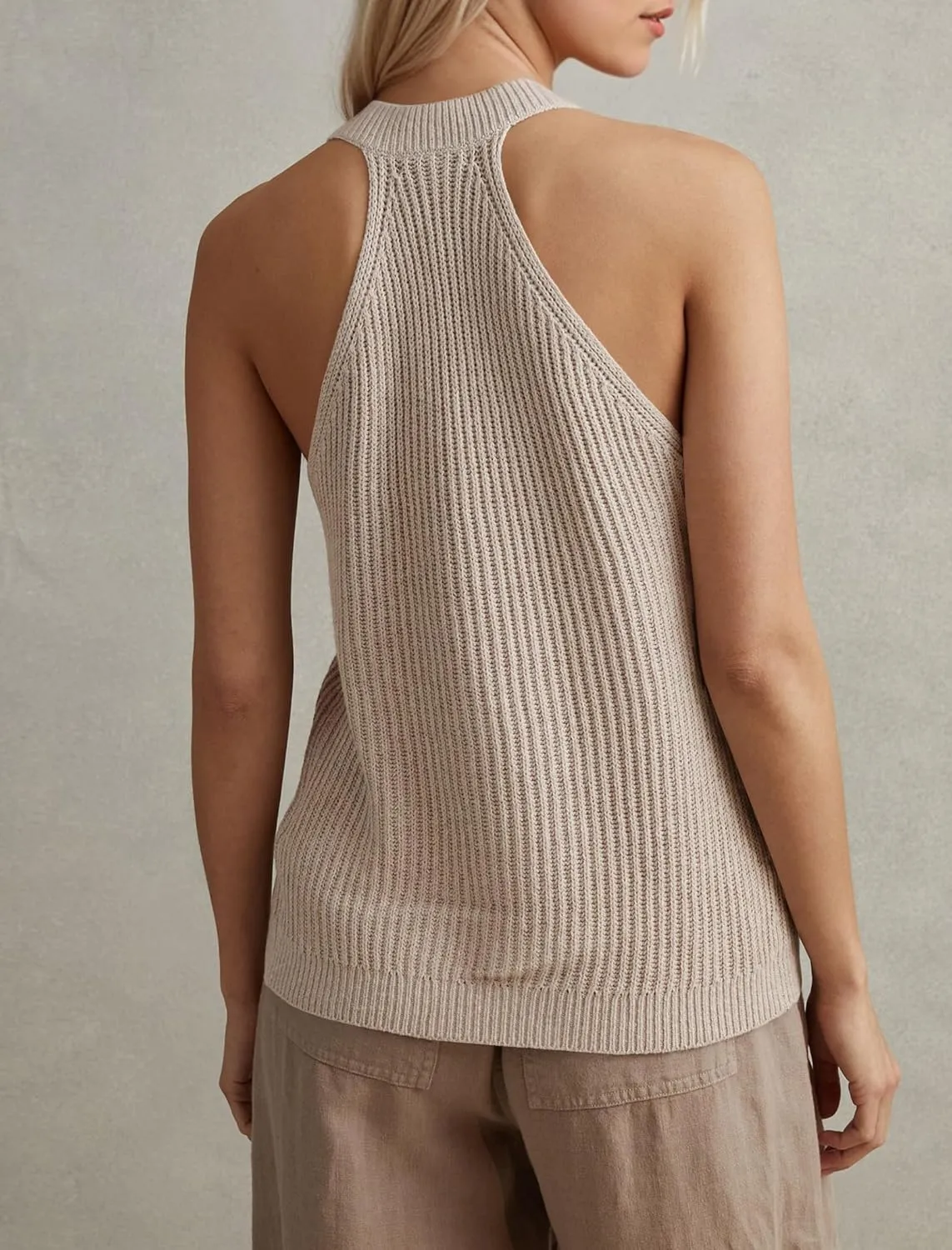 Women Sweater Vest Tops Button Down V Neck Sleeveless Knit Tank Top Loose Fit Knit Cardigan Vest Solid Summer Shirts