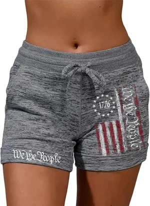 Womens Baseball Mom Running Workout Shorts High Waisted, Stretchy Softball Drawstring Lounge Shorts