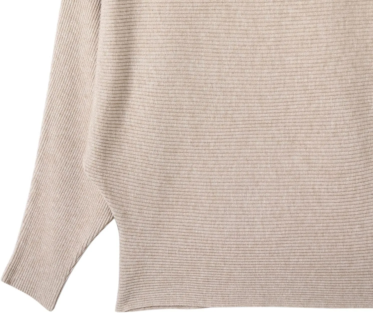 Women's Batwing Sleeves Sweater Solid Boat Neck Knit Pullover Dolman Sweater Tops for Women